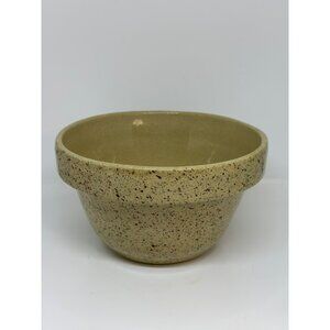 VTG B.R.P Speckled Beige Ceramic Bowl Made In Roseville USA Marked Decor